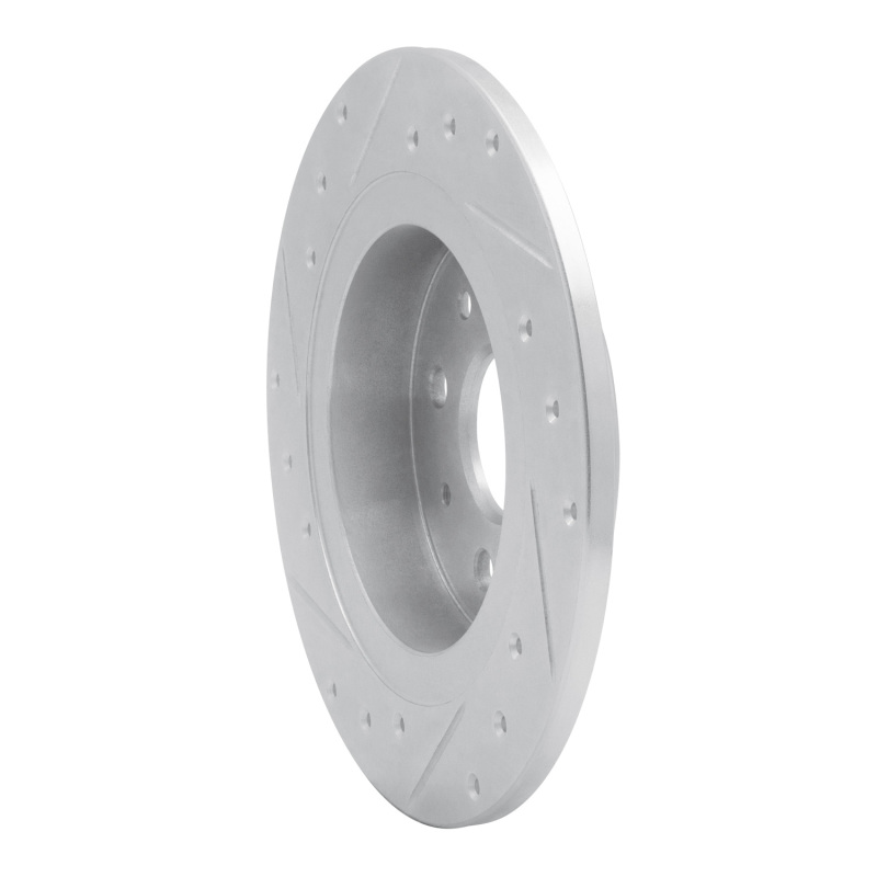 Kia Sephia Brake Rotor (1) - Rear Right - R1 Concepts - Drilled & Slotted - Silver - `98-`03